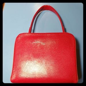 Vintage, red, square, purse